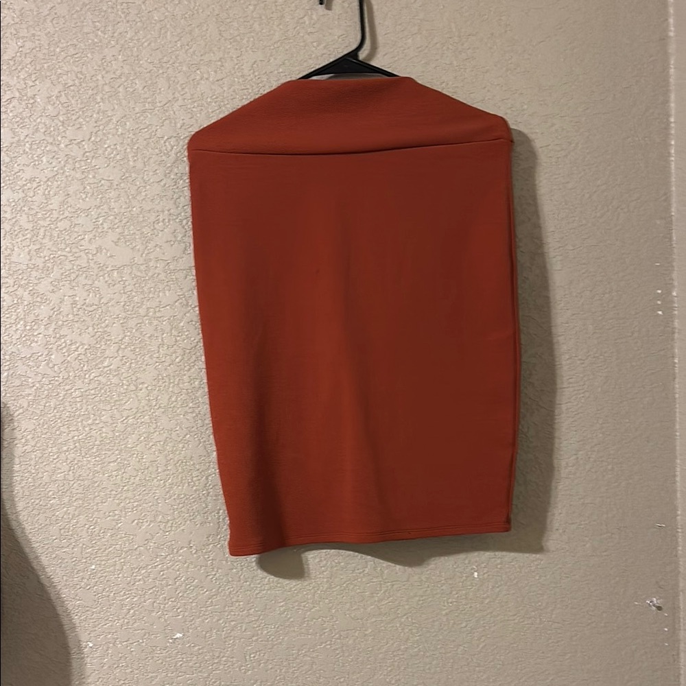 LuLaRoe Brown Orange Pencil Skirt Knee-Length Casual